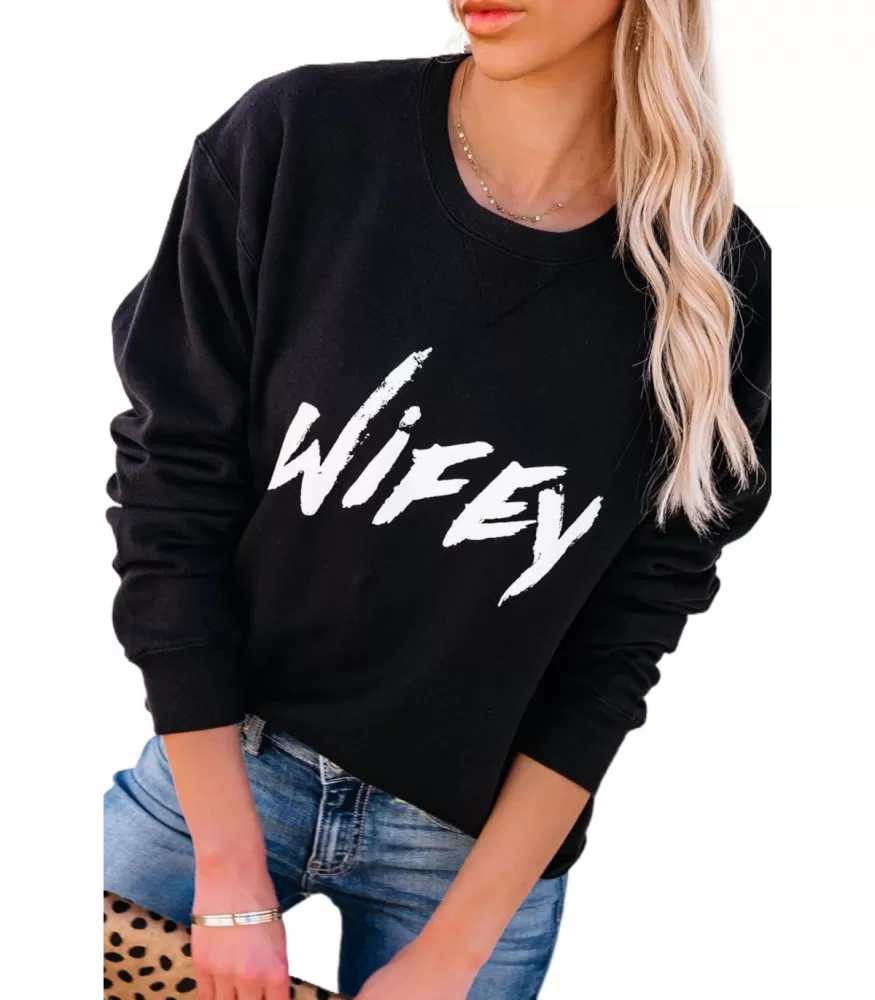 Black WIFEY sweatshirt [DISCOVERY]