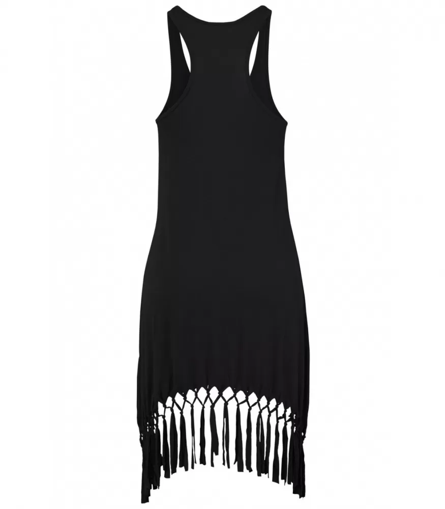 Black fringed summer dress