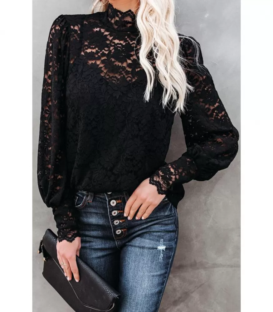 Black lace blouse