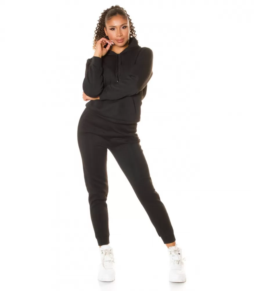 Black outfit set with hoodie