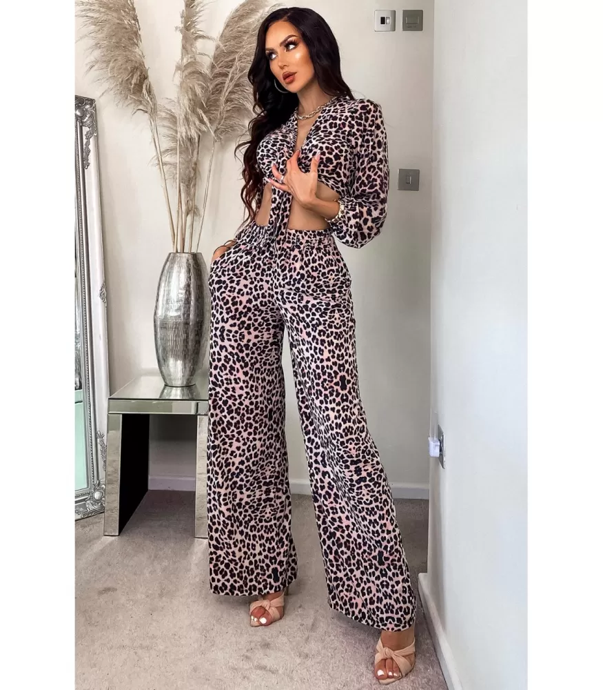CW Dominique leopard print trouser set