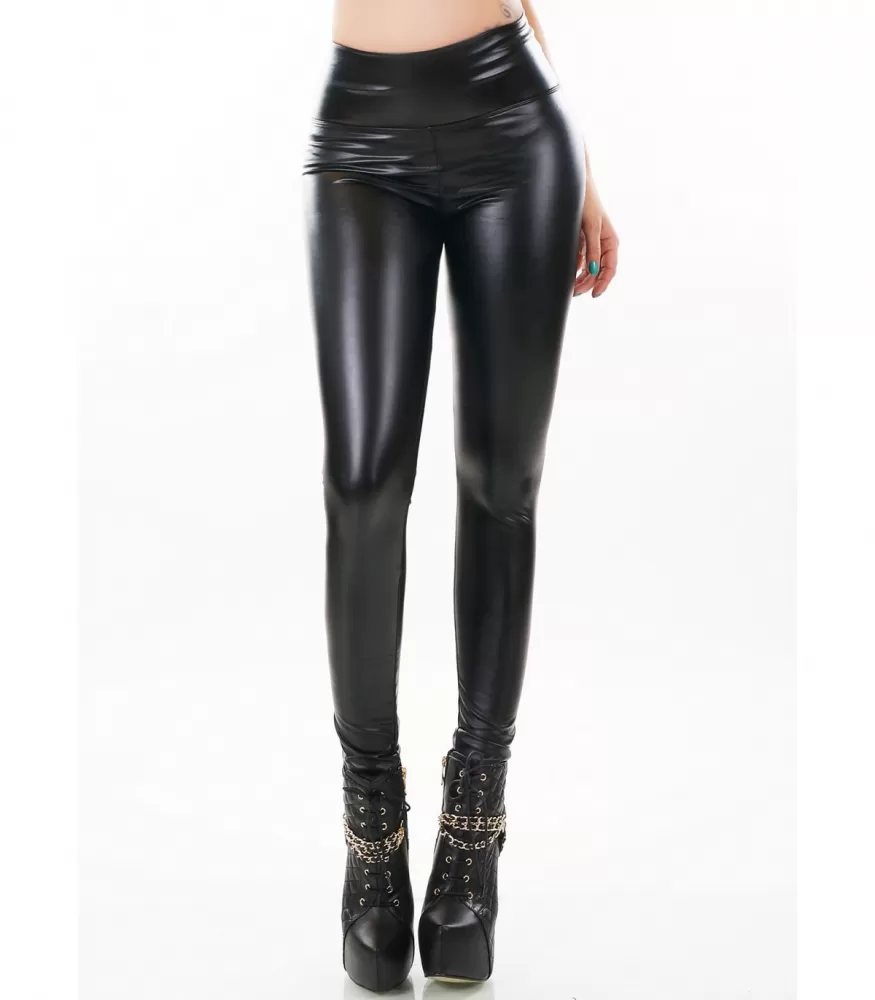 GS black wetlook thermoleggings