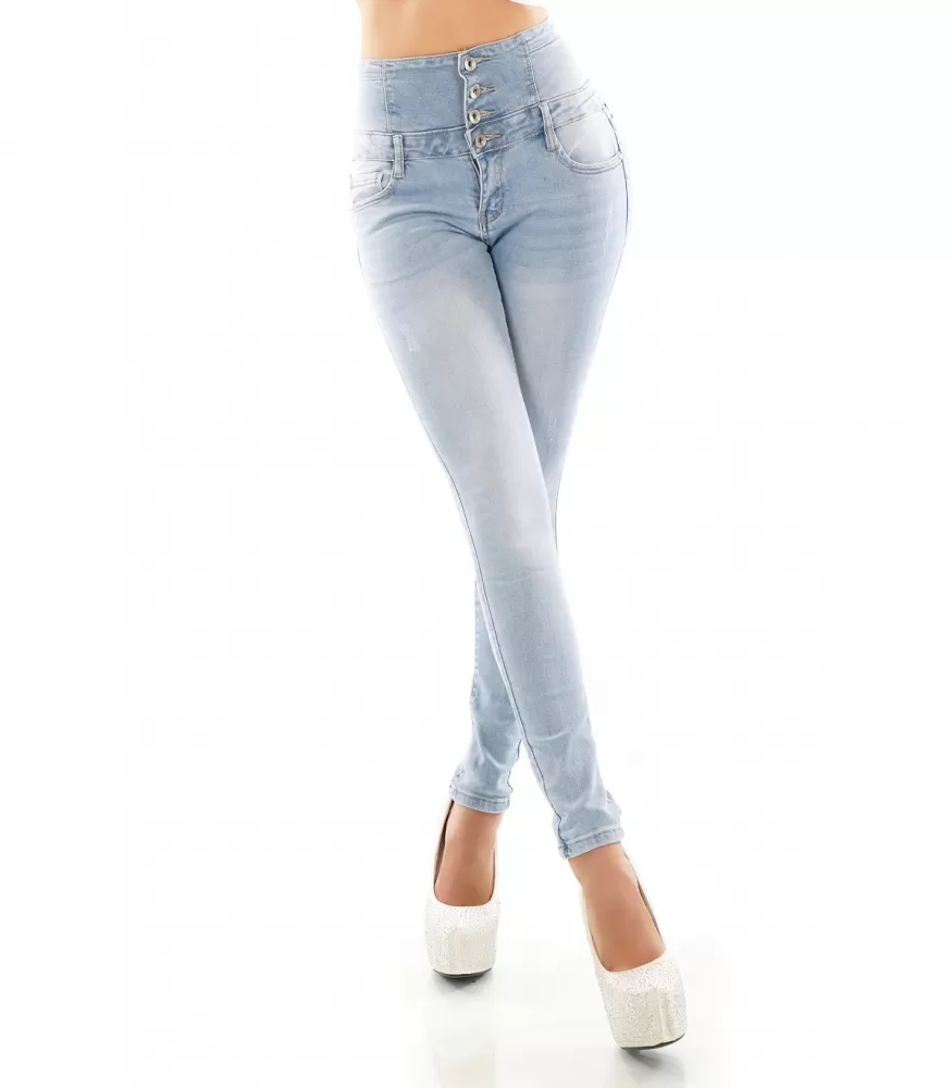 GS light blue high-waisted jeans