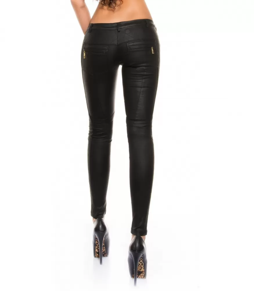 Koucla High Waist Treggings Trousers With Lacing