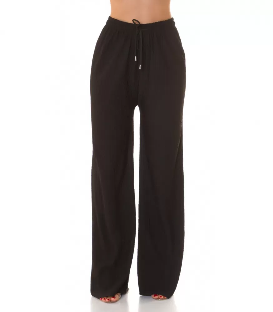 Koucla black wide-leg summer pants [DISCOVERY]