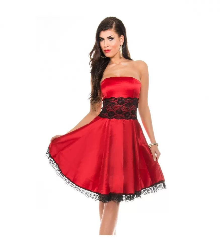 Koucla red party dress with lace [LAST CHANCE]