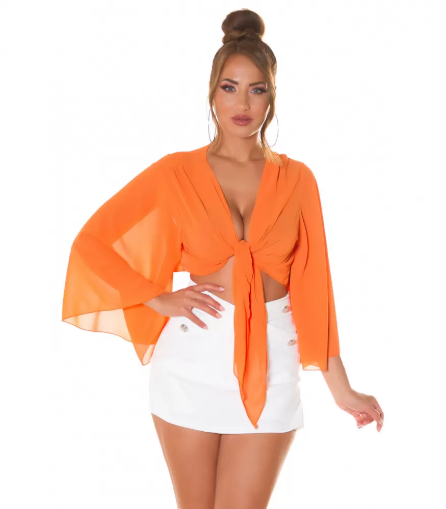 Orange chiffon blouse
