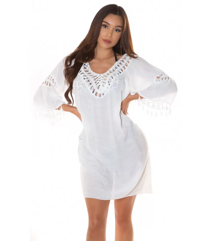 White boho beach tunic