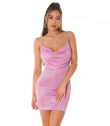 Koucla pink striped glitter dress