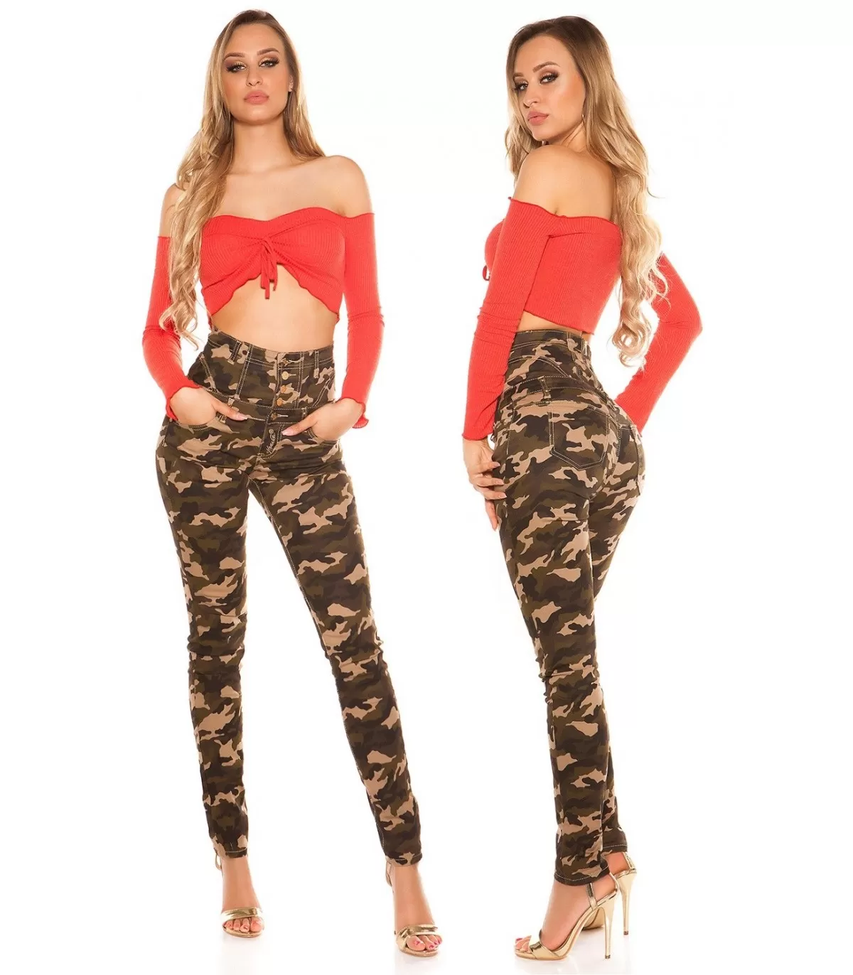 Camo jeans high waisted deals