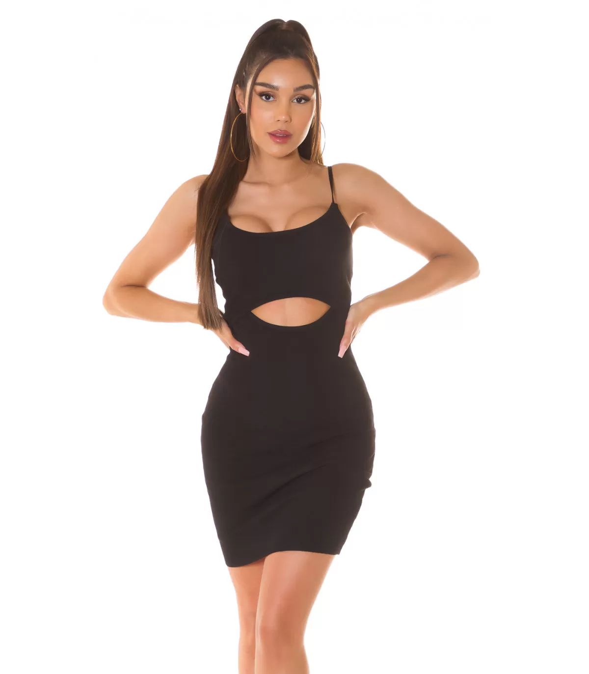 Black dress with middle cut outlet out