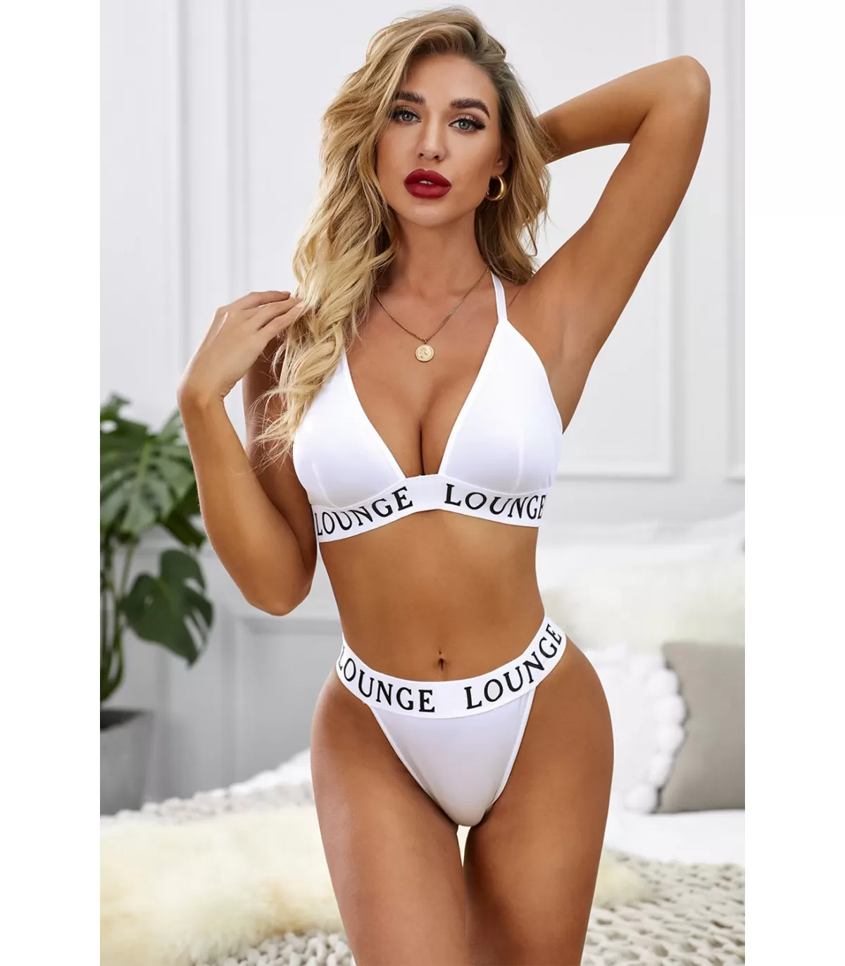 White LOUNGE lingerie set